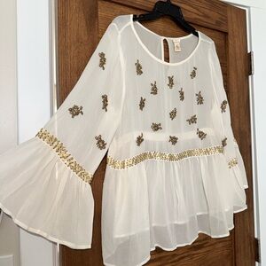 Sundance Cream Sheer Silk Blend Top